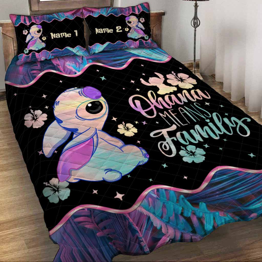 Personalized Ohana Quilt Set for Family - Cute Design