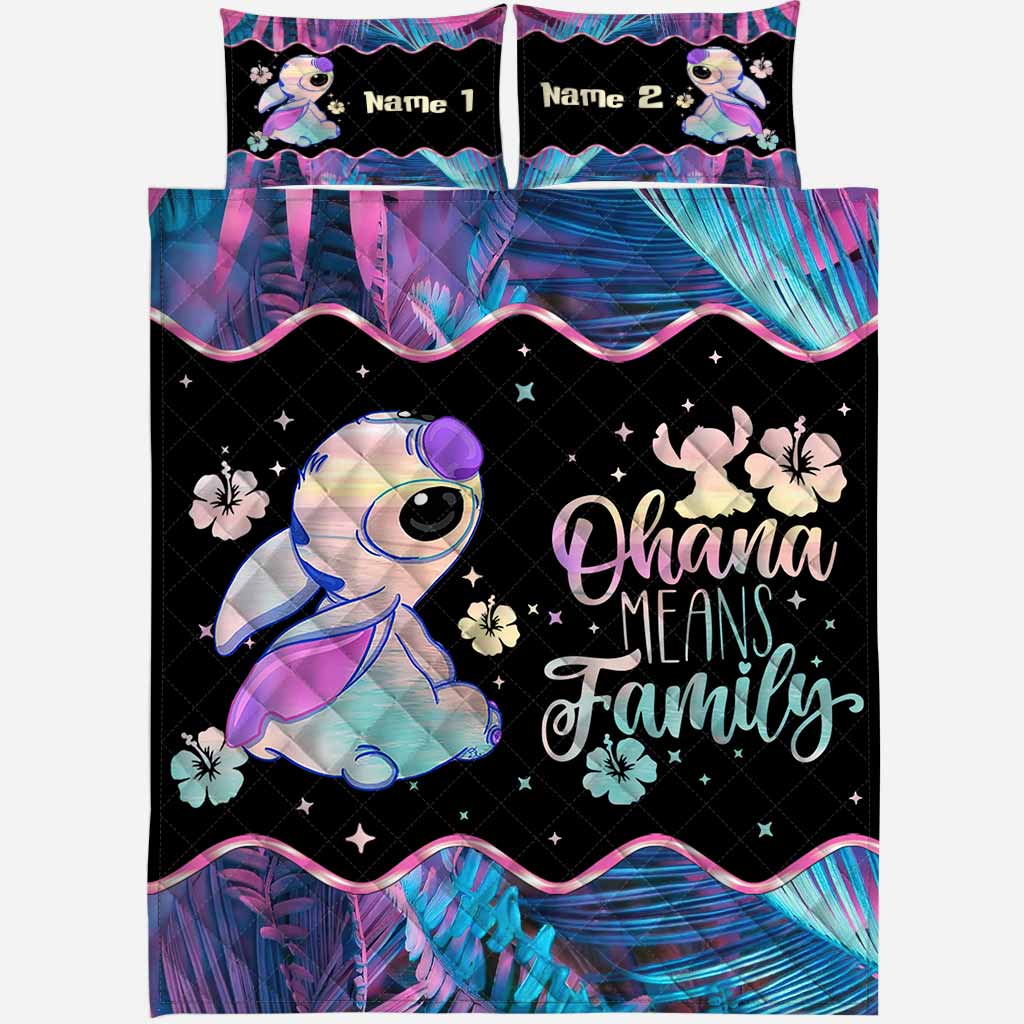 Personalized Ohana Quilt Set for Family - Cute Design