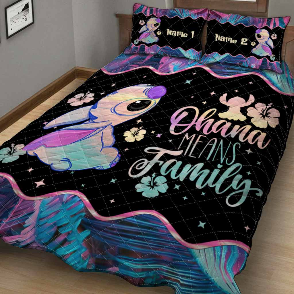 Personalized Ohana Quilt Set for Family - Cute Design