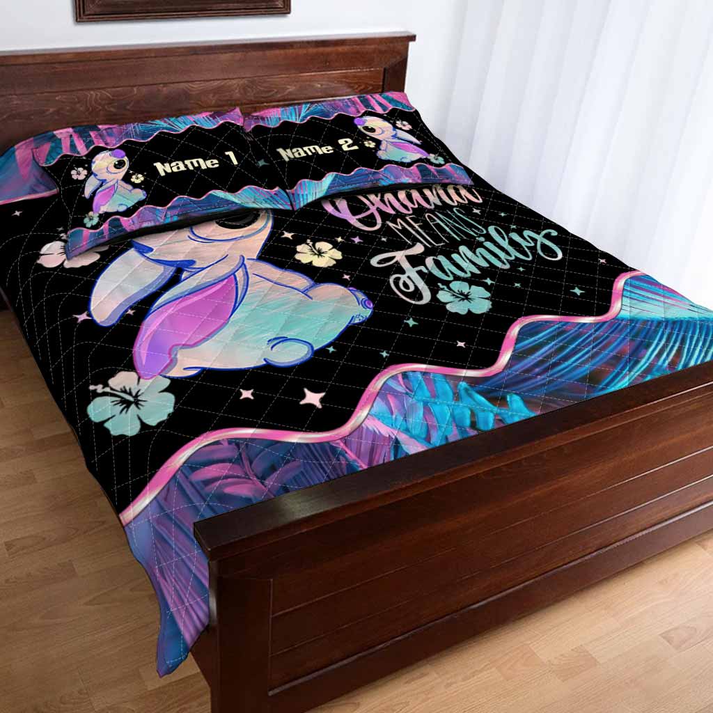 Personalized Ohana Quilt Set for Family - Cute Design