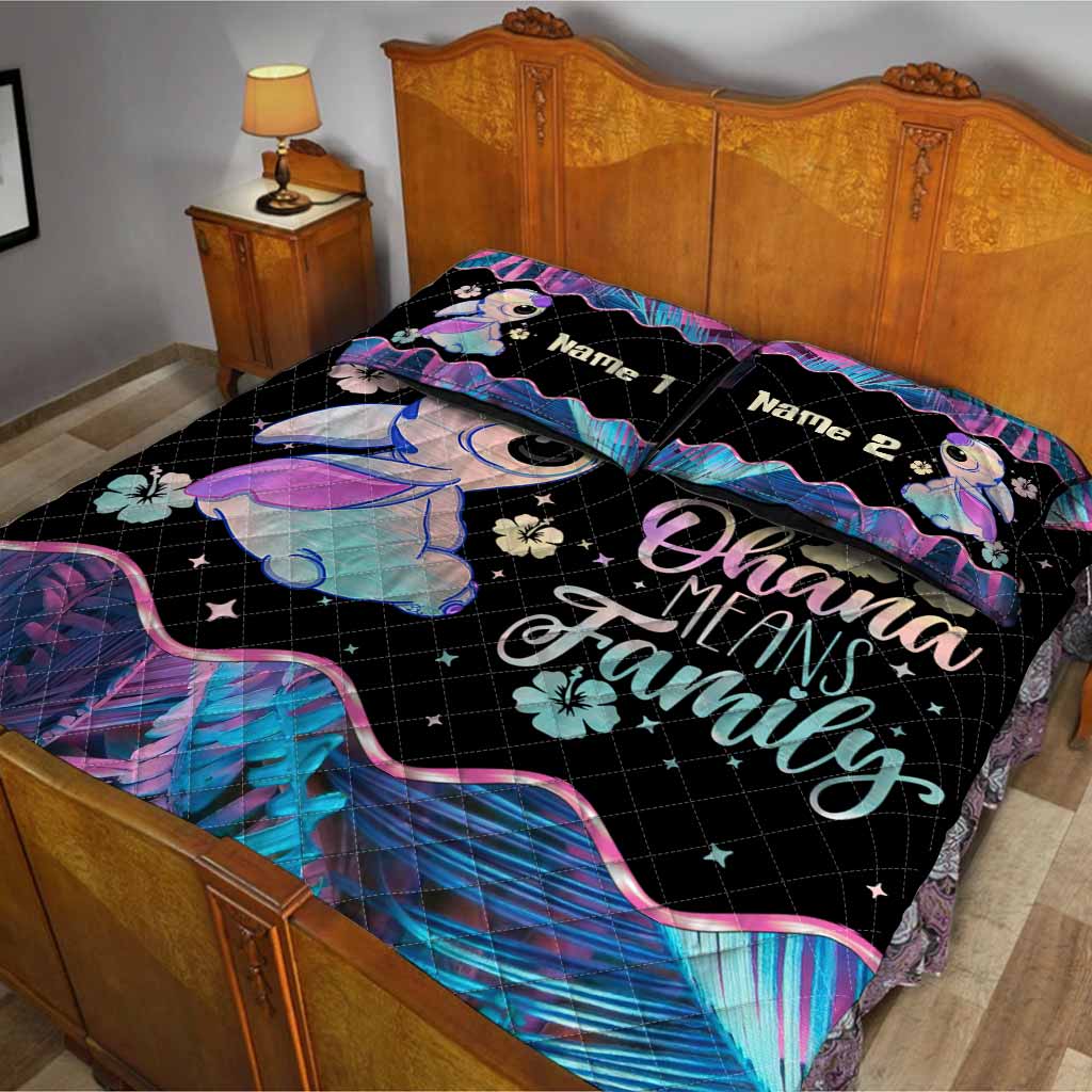 Personalized Ohana Quilt Set for Family - Cute Design