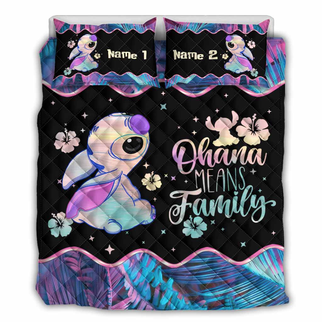 Personalized Ohana Quilt Set for Family - Cute Design