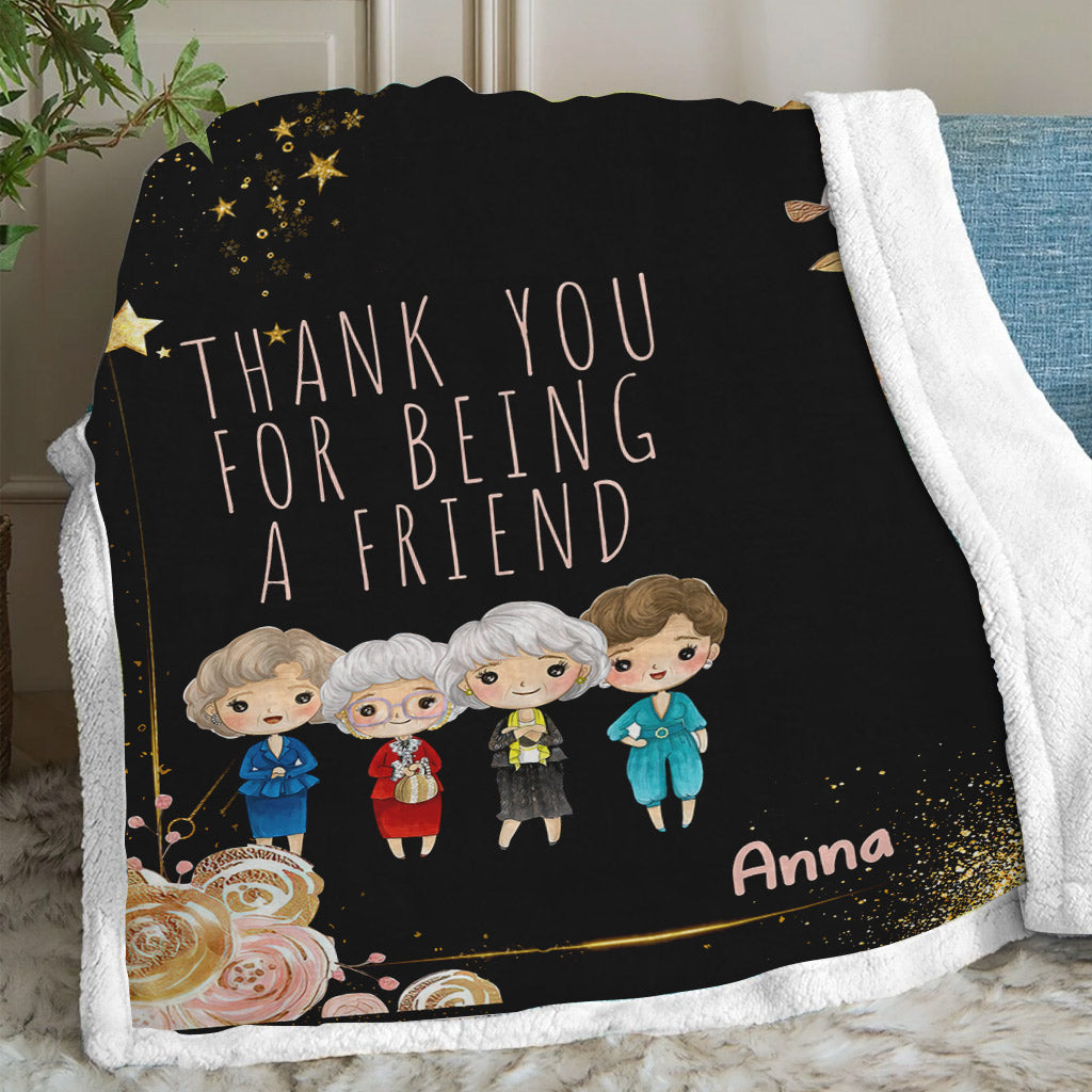 Personalized Thank You For Being A Friend Blanket with Name