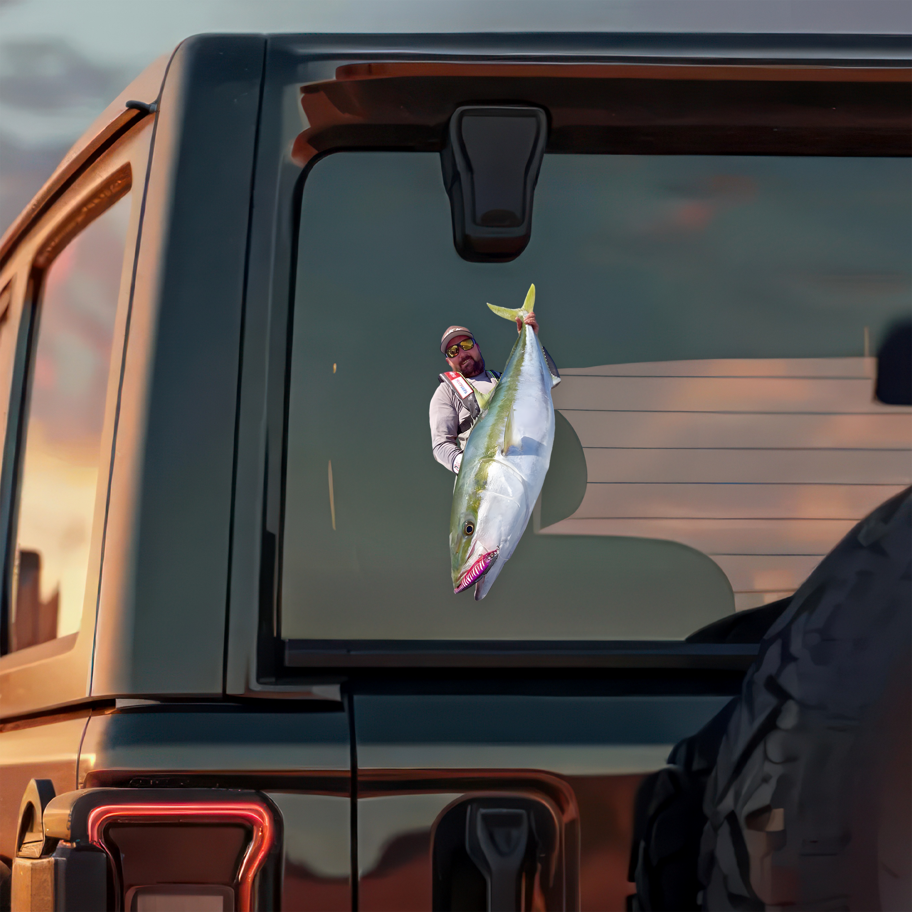 Personalized Fishing Lover Car Sticker Custom Photo Gift for Dad