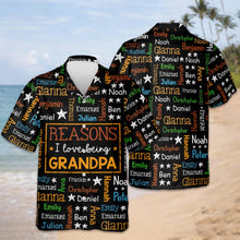 Load image into Gallery viewer, Personalized Hawaiian Shirt for Grandpa with Kids Names Gift
