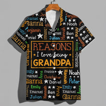 Load image into Gallery viewer, Personalized Hawaiian Shirt for Grandpa with Kids Names Gift
