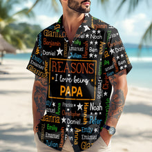 Load image into Gallery viewer, Personalized Hawaiian Shirt for Grandpa with Kids Names Gift
