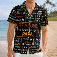 Load image into Gallery viewer, Personalized Hawaiian Shirt for Grandpa with Kids Names Gift

