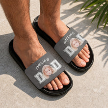 Load image into Gallery viewer, Personalized Kid Photo Slide Sandals Unique Gift for Dad
