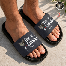 Load image into Gallery viewer, Custom Photo Slide Sandals Funny Gift for Cat Dad
