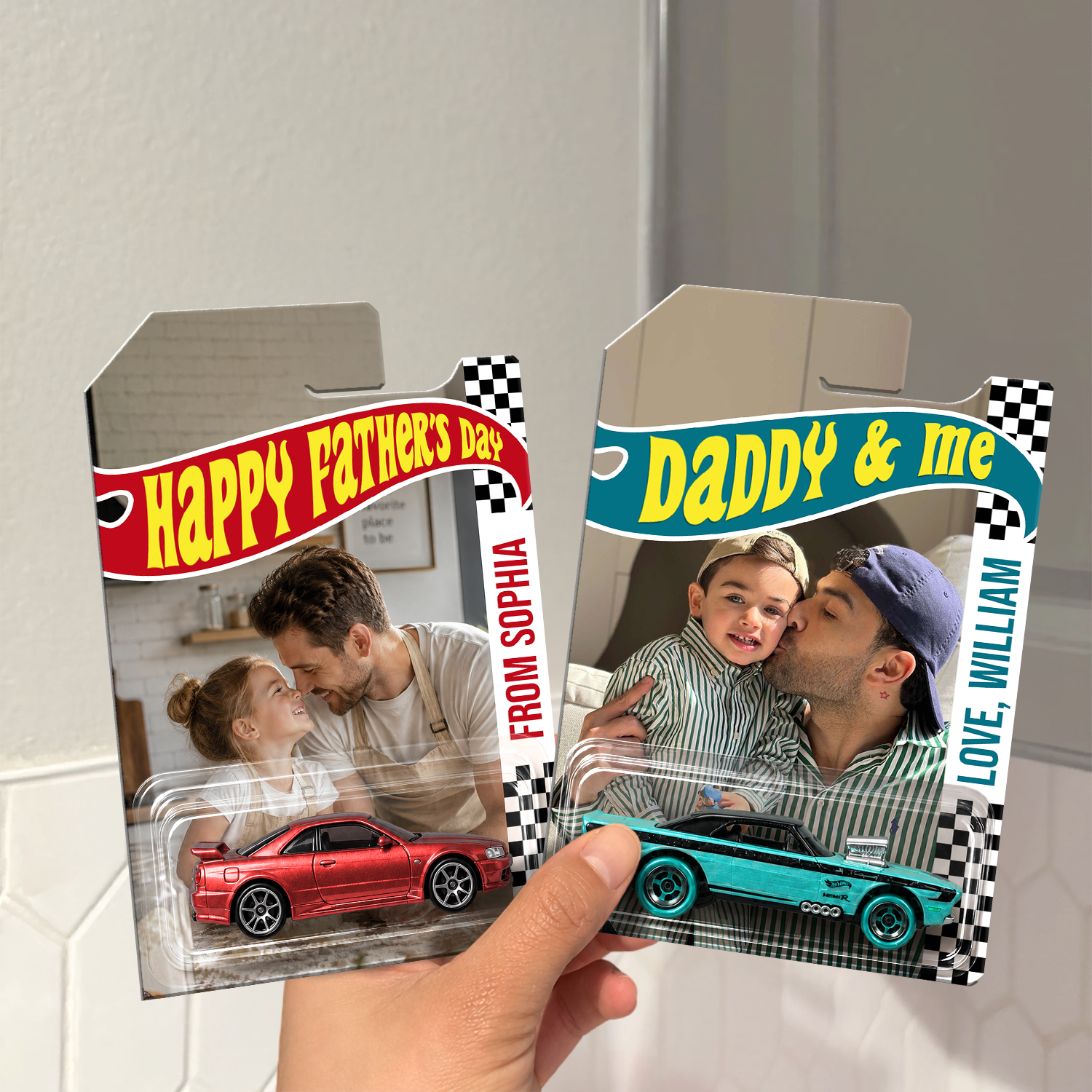 Personalized Hot Wheels Packaging Photo Keepsake Gift for Dad