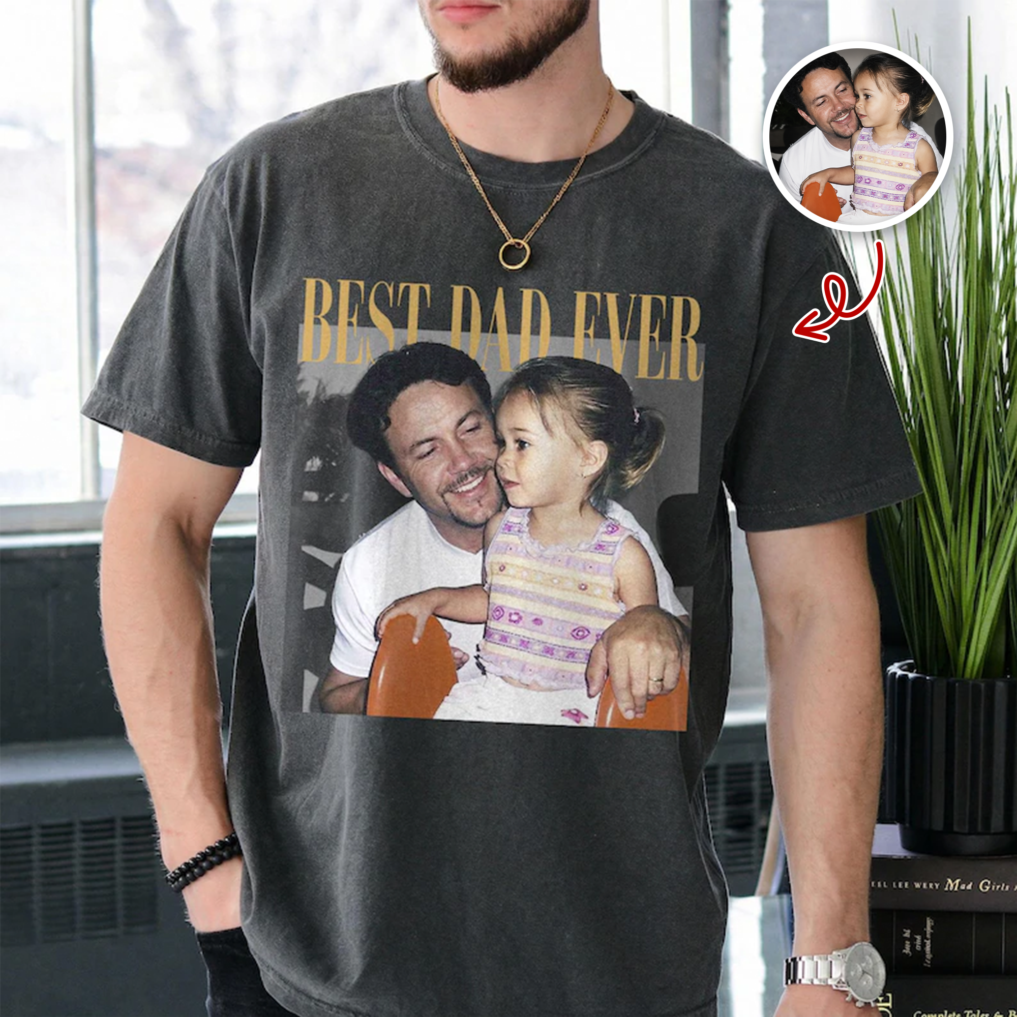 Personalized Photo Comfort Shirt Gift for Dad or Grandpa