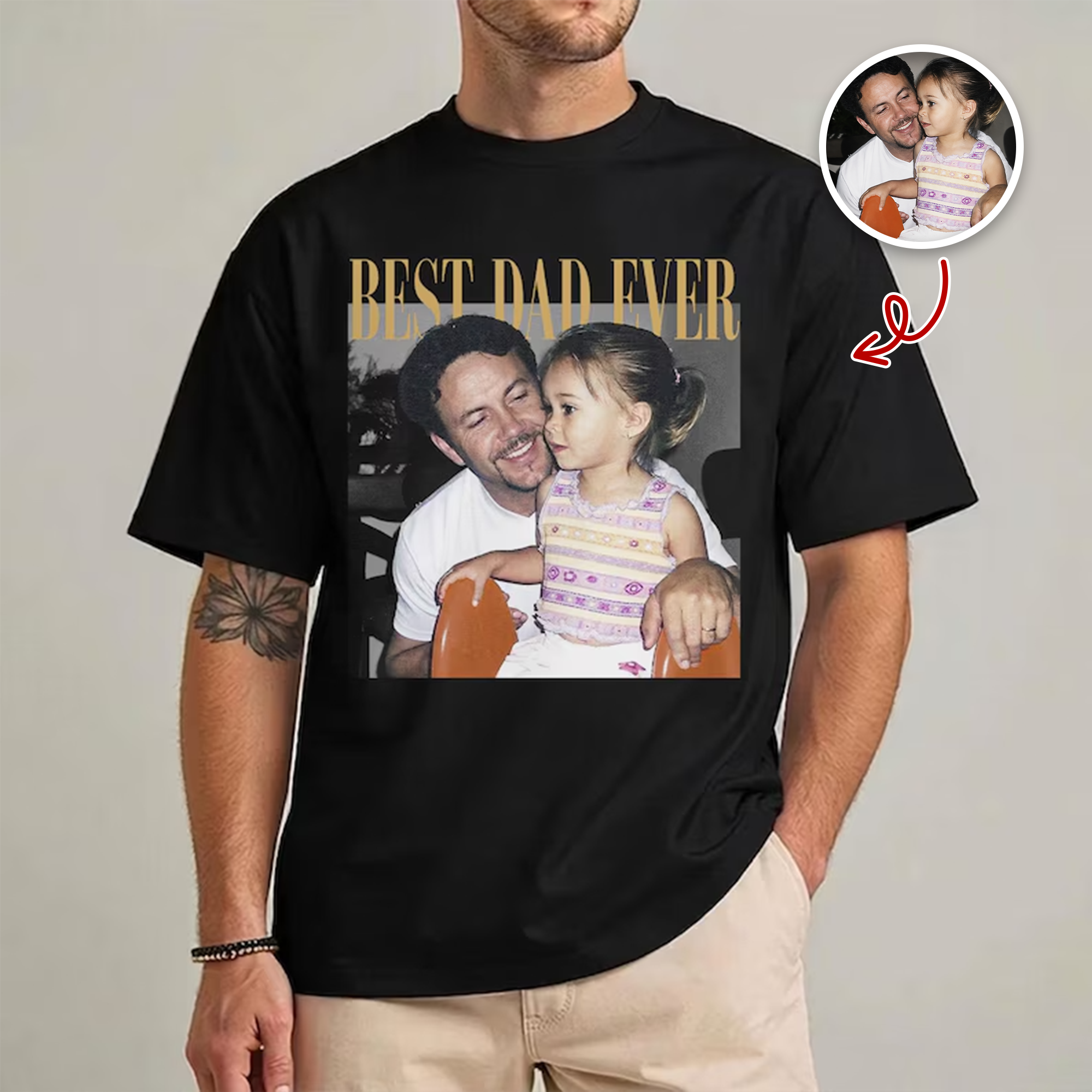 Personalized Photo Comfort Shirt Gift for Dad or Grandpa