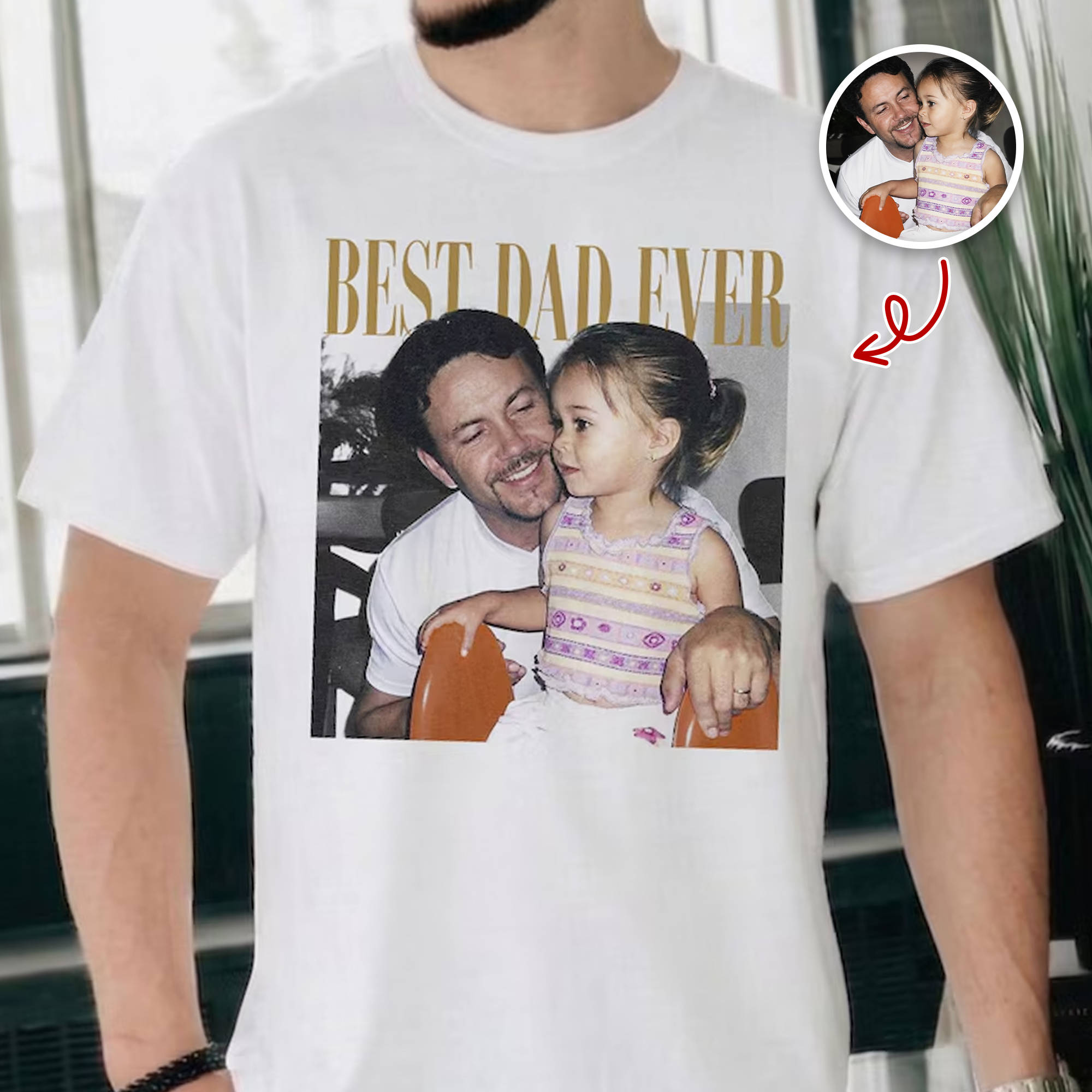 Personalized Photo Comfort Shirt Gift for Dad or Grandpa