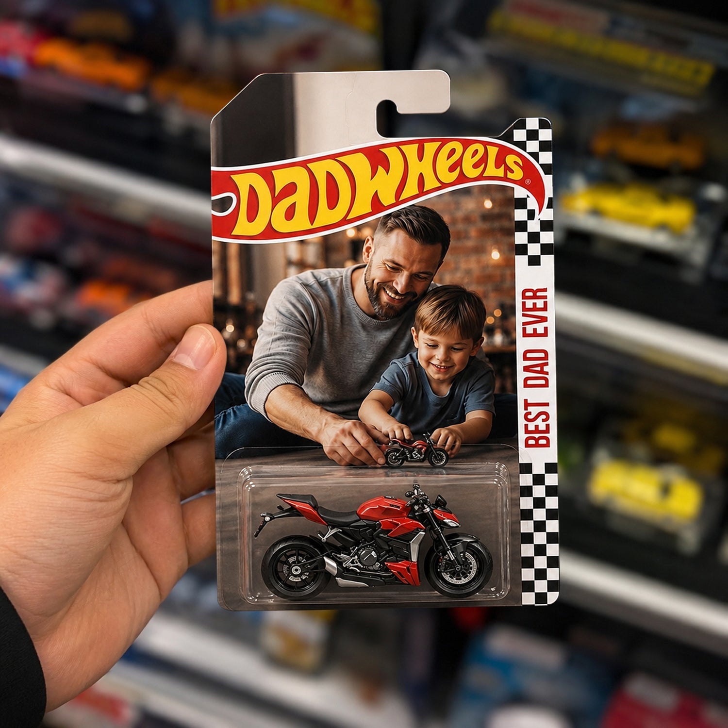 Personalized Hot Wheels Packaging Gift for Dad with Photo