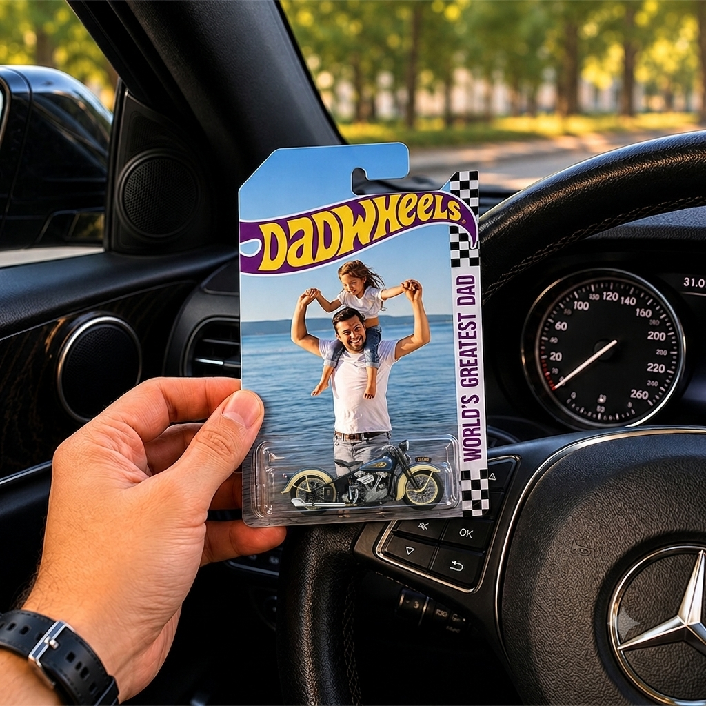 Personalized Hot Wheels Packaging Gift for Dad with Photo