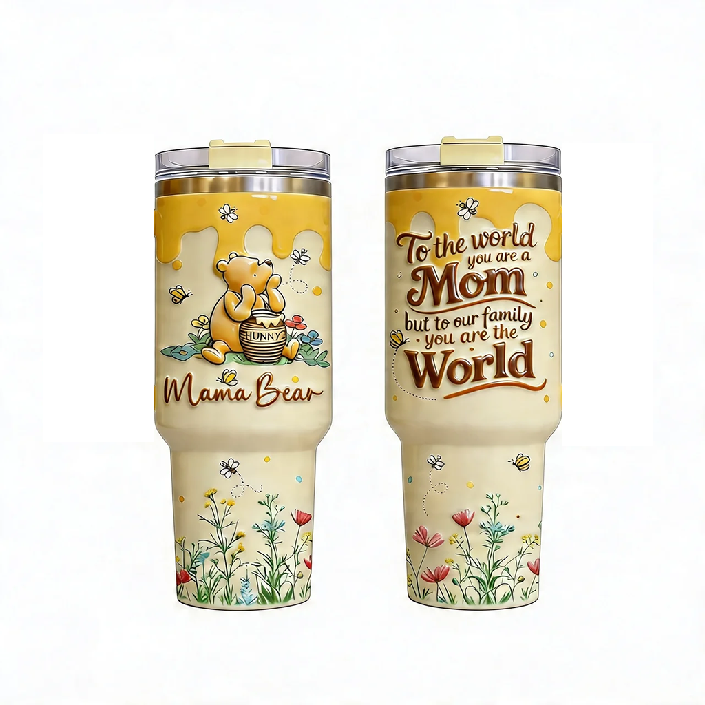 Personalized Mom Tumbler with Honey Bear Design - Mother's Day Gift