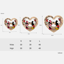 Load image into Gallery viewer, Personalized Mickey Mouse Heart Wood Sign Custom Name Gift for Couples
