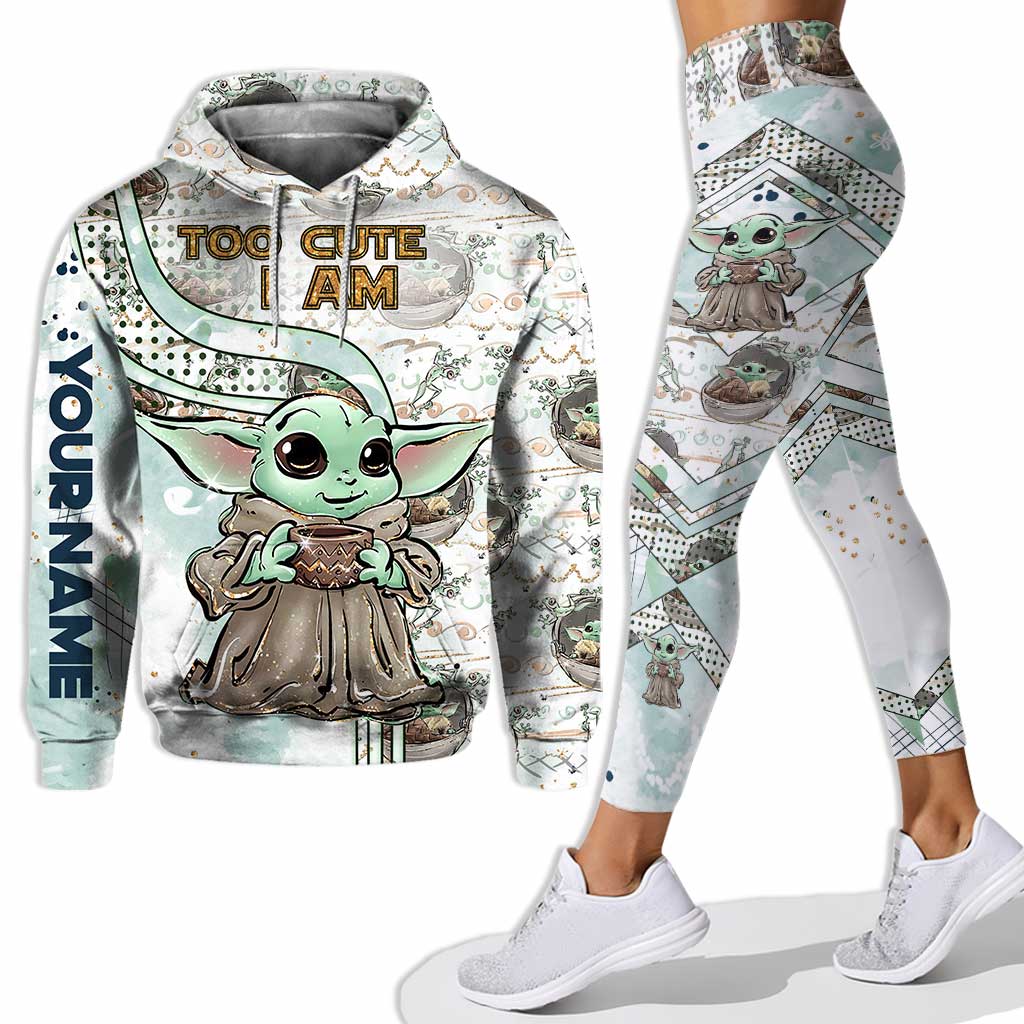 Personalized Too Cute I Am Hoodie and Leggings Set for Kids