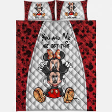 Load image into Gallery viewer, Personalized Mickey &amp; Minnie Mouse Quilt Set Custom Couples Gift
