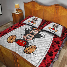 Load image into Gallery viewer, Personalized Mickey &amp; Minnie Mouse Quilt Set Custom Couples Gift
