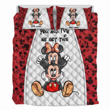 Load image into Gallery viewer, Personalized Mickey &amp; Minnie Mouse Quilt Set Custom Couples Gift
