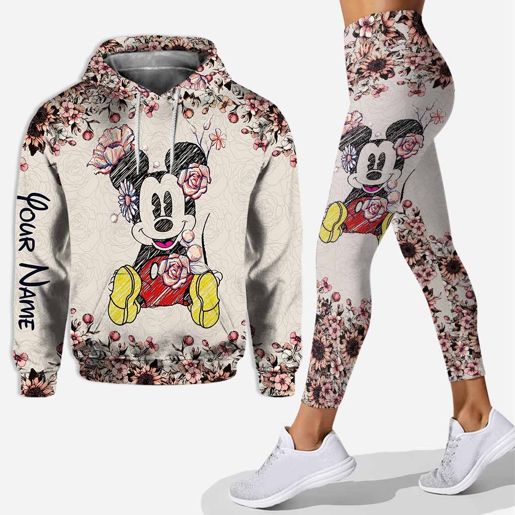 Personalized Mickey Mouse Hoodie and Leggings Set for Women