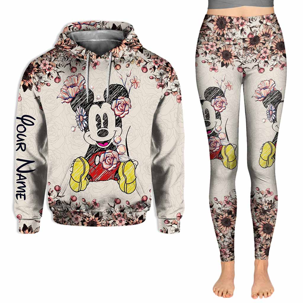 Personalized Mickey Mouse Hoodie and Leggings Set for Women