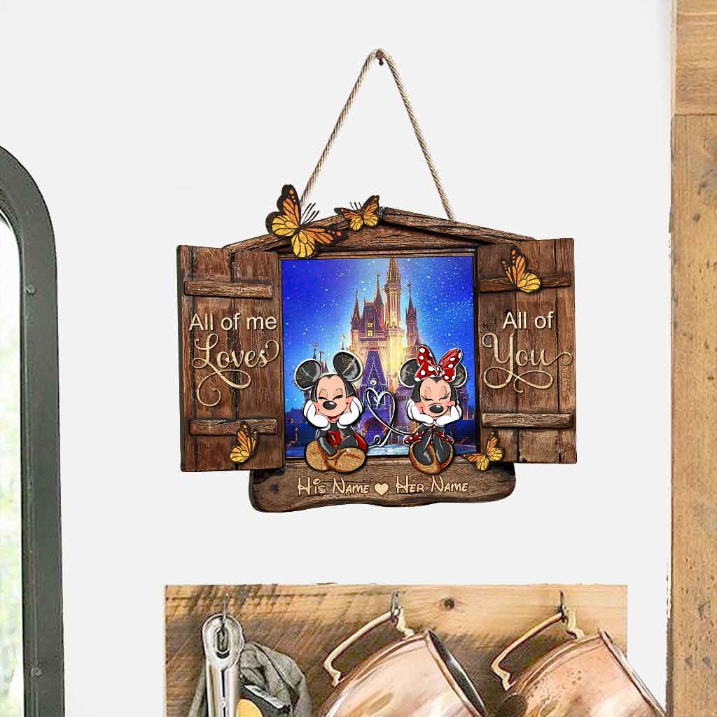 Personalized All Of Me Loves All Of You Wood Sign Gift for Couple
