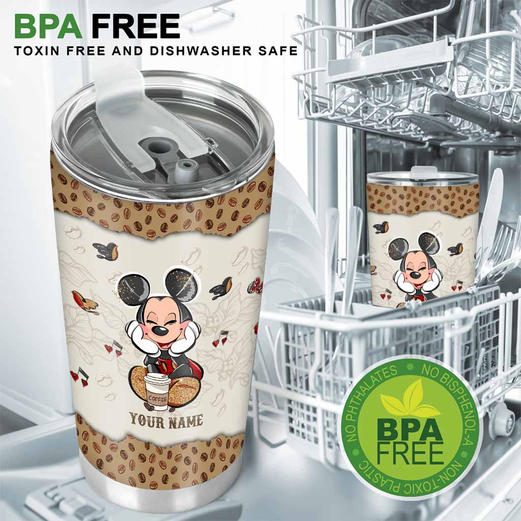 Personalized Caffeine Mouse Ears Tumbler Custom Name Gift