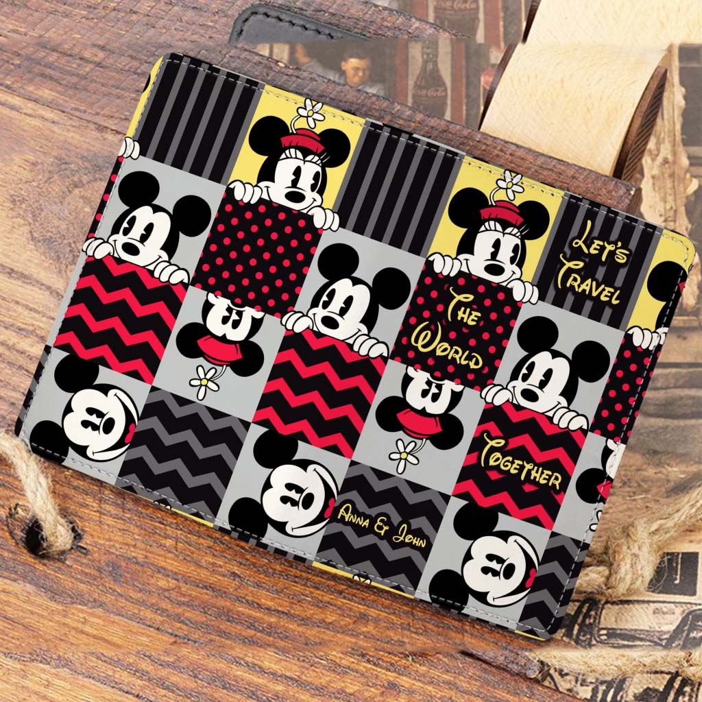 Personalized Mickey Mouse Passport Holder Custom Name Travel Gift