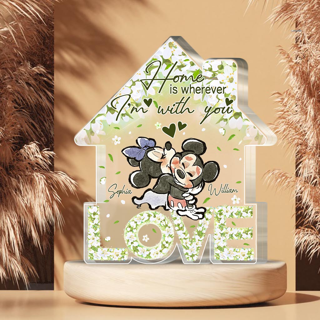 Personalized Love Home Acrylic Plaque Custom Name Gift for Couples