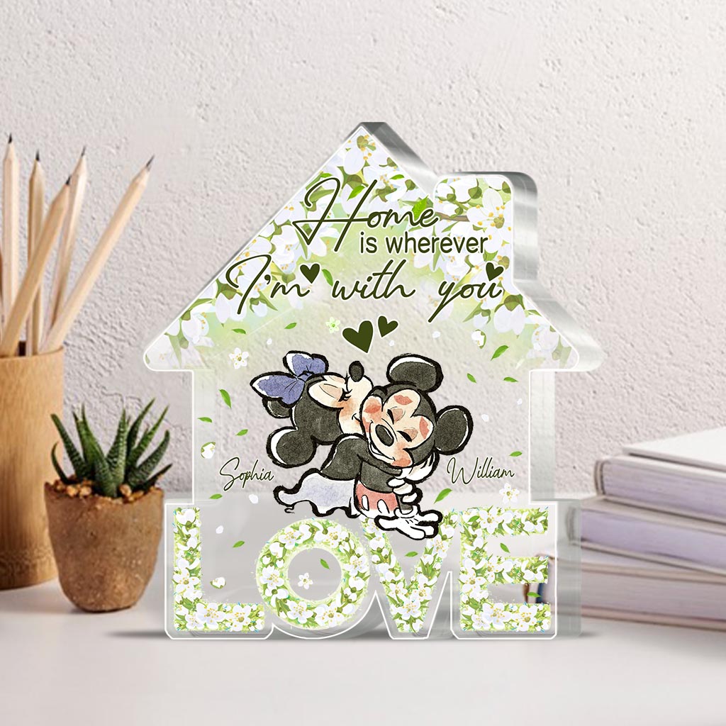 Personalized Love Home Acrylic Plaque Custom Name Gift for Couples