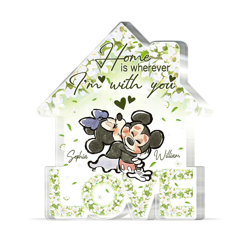Personalized Love Home Acrylic Plaque Custom Name Gift for Couples