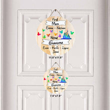 Load image into Gallery viewer, Personalized Mother's Day Round Wood Sign for Grandma with Custom Names

