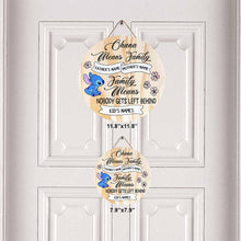 Load image into Gallery viewer, Personalized Round Wood Sign Ohana Means Family Decor Gift
