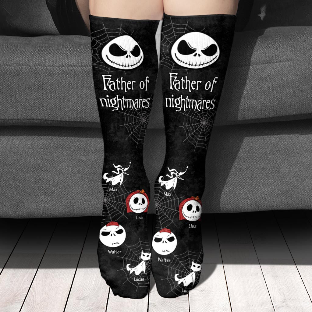 Personalized Father of Nightmares Socks Custom Name Gift for Dad