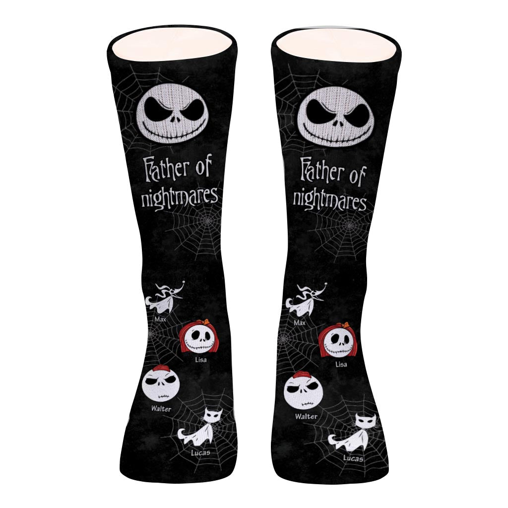 Personalized Father of Nightmares Socks Custom Name Gift for Dad
