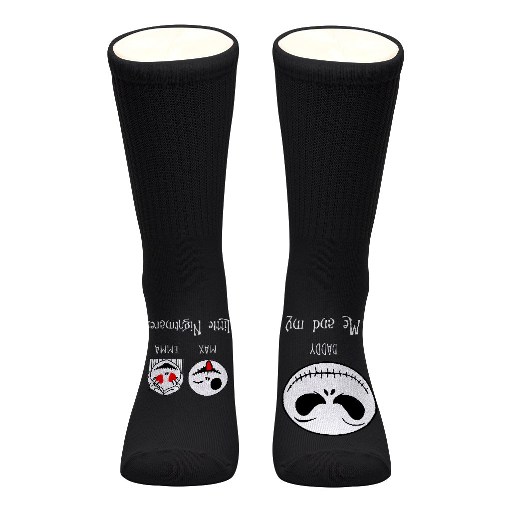 Personalized Nightmare Socks Gift for Dad | Father's Day Custom Socks
