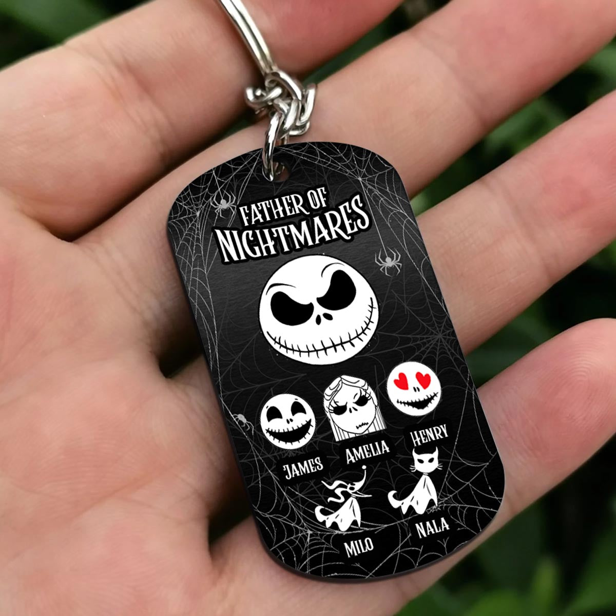 Personalized Father Of Nightmares Stainless Steel Keychain Gift for Dad