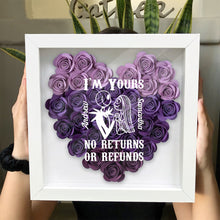 Load image into Gallery viewer, Personalized Heart-Shaped Flower Shadow Box Custom Art Gift
