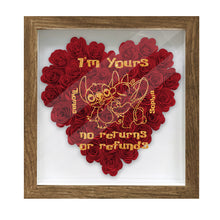 Load image into Gallery viewer, Personalized Heart-Shaped Flower Shadow Box Gift for Couples
