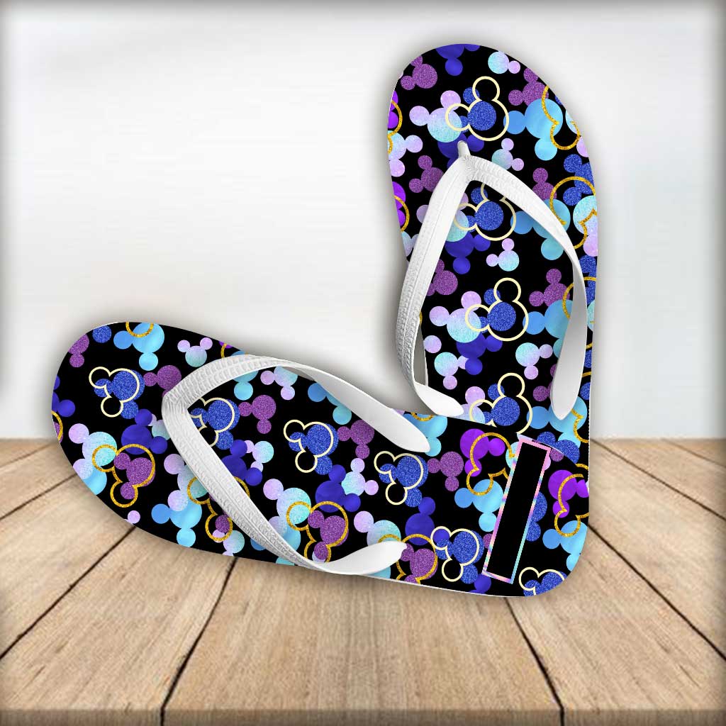 Personalized Mouse Ears Flip Flops Custom Name Gift for Summer