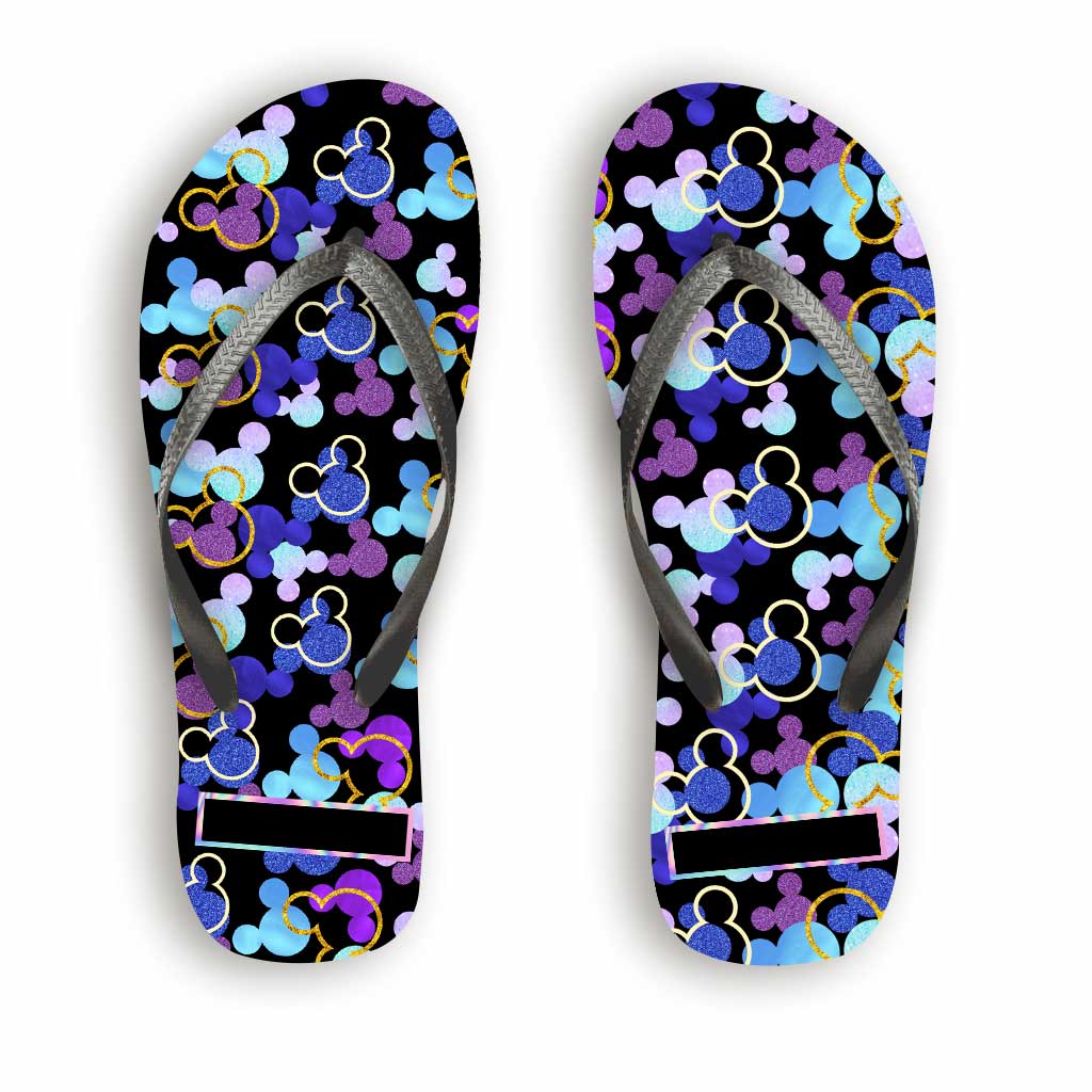 Personalized Mouse Ears Flip Flops Custom Name Gift for Summer