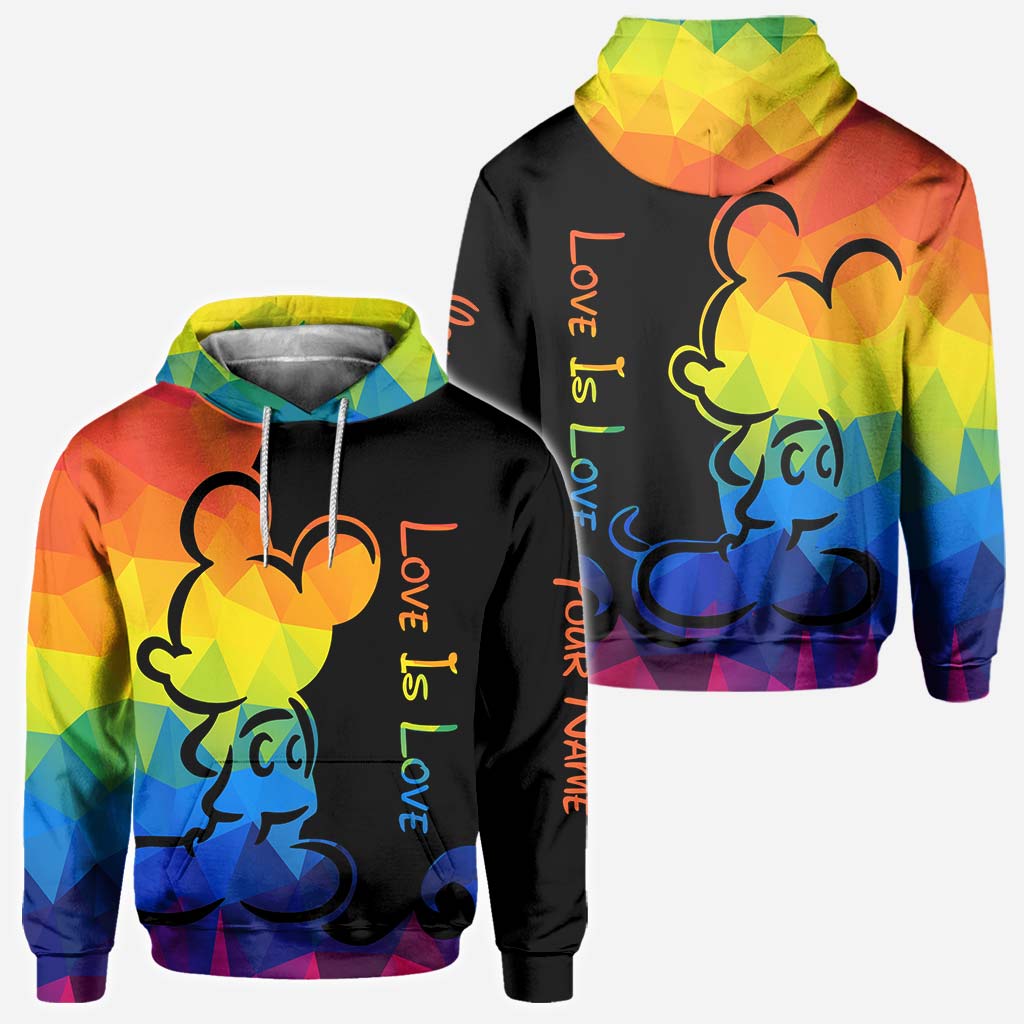 Personalized LGBT Pride T-shirt & Hoodie with Love Is Love Design
