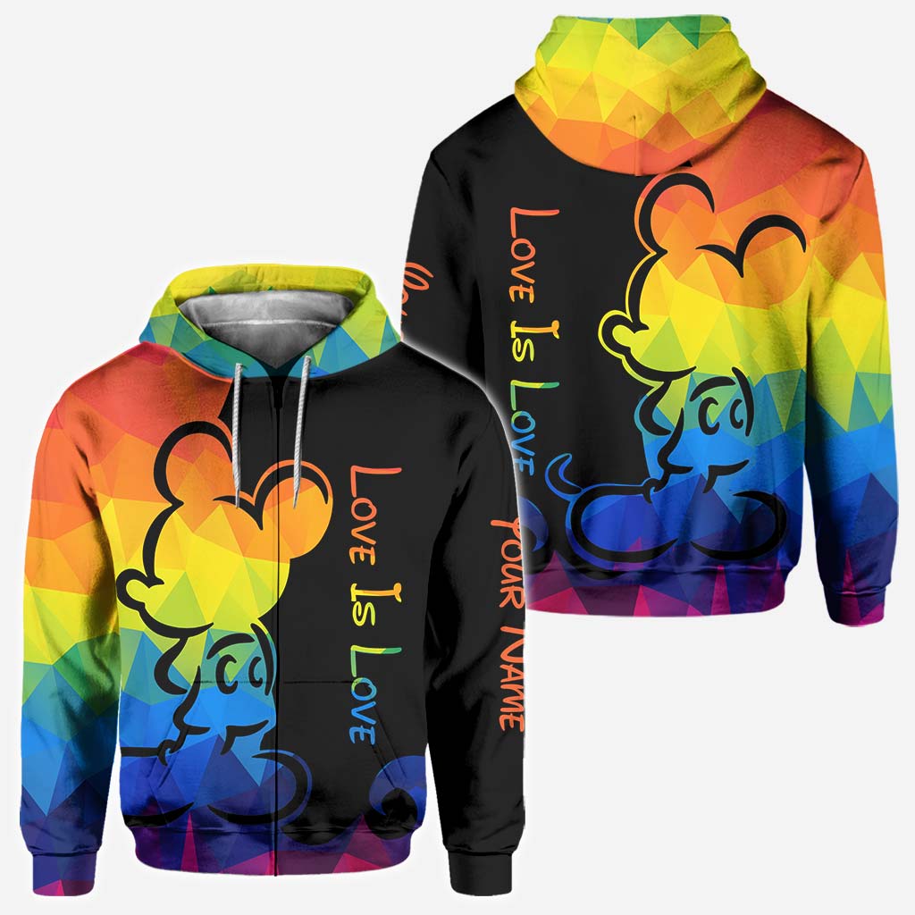 Personalized LGBT Pride T-shirt & Hoodie with Love Is Love Design