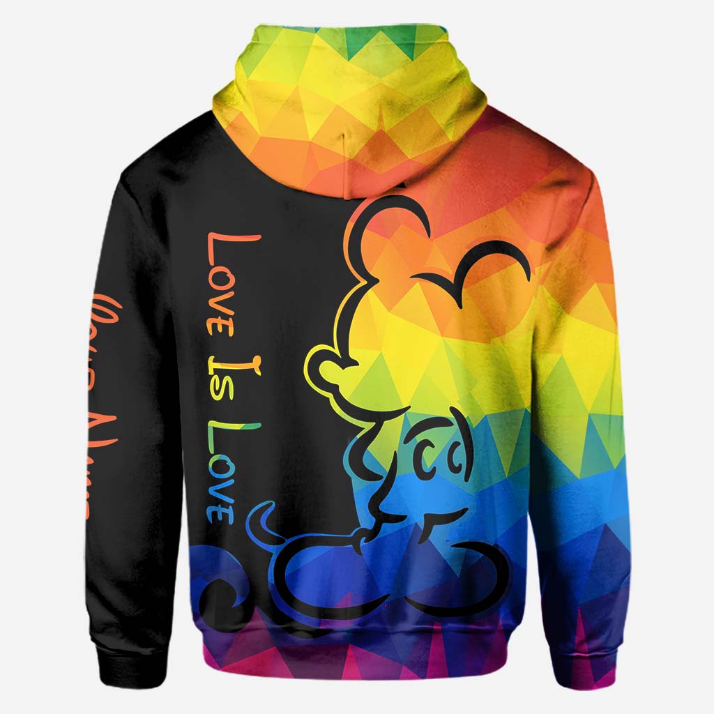 Personalized LGBT Pride T-shirt & Hoodie with Love Is Love Design