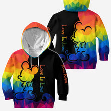 Load image into Gallery viewer, Personalized LGBT Pride T-shirt &amp; Hoodie with Love Is Love Design
