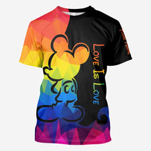 Load image into Gallery viewer, Personalized LGBT Pride T-shirt &amp; Hoodie with Love Is Love Design
