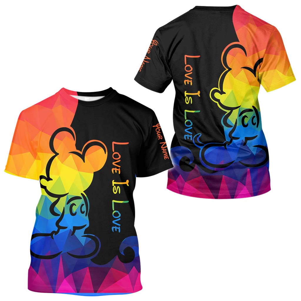 Personalized LGBT Pride T-shirt & Hoodie with Love Is Love Design